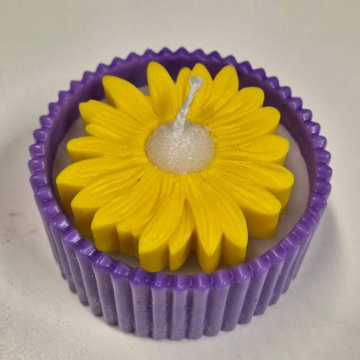 Candle Sunshine Daisy Candle (Yellow / Purple)Bowl