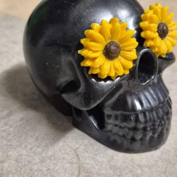 Candle Sunflower Skull Candle