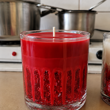 Candle Red Crystal Drip Candle (Gel)