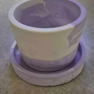 Gypsum Small Lilac Flower Pot (Sml)